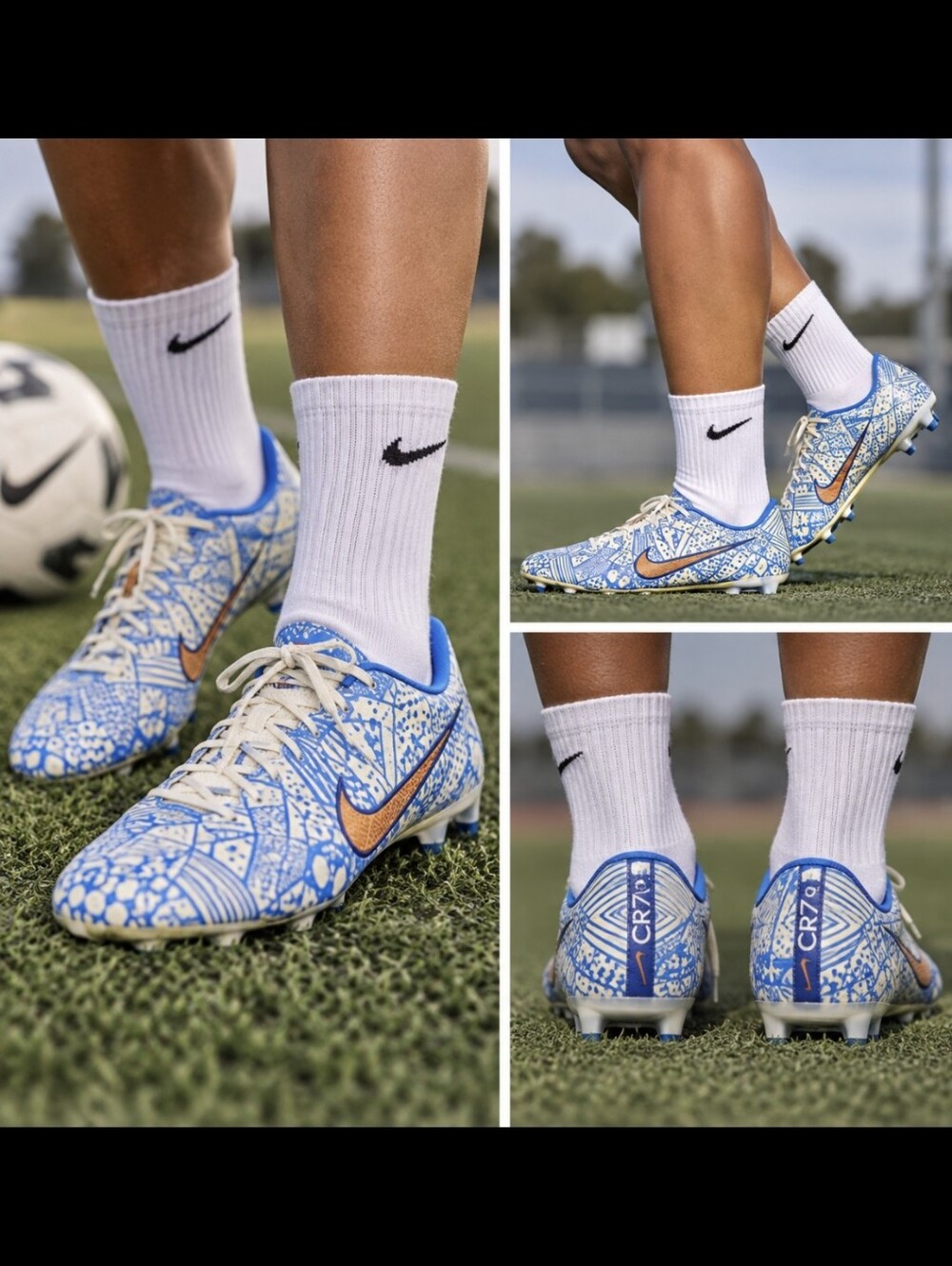 Nike Zoom Mercurial Vapor 15 Academy CR7 “Azulejo” Soccer Cleats- Size -W10.5/M9